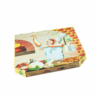 Krabica na pizzu z vlnitej lepenky 32 x 32 x 3 cm [100 ks]