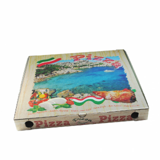 Krabica na pizzu z vlnitej lepenky 46 x 46 x 5 cm [100 ks]